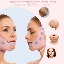 Reusable V-Line Face Mask, Double Chin Remover, Lifting Bandage for Facial Slimming Including Sewing Kit, Children, Practical Set for Contoured Facial Features with Gentle Holding Technique