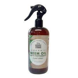 Cute Farms Plant Spray for Indoor Plants : Organic Neem Oil with Peppermint Essential Oils (16oz Bottle)