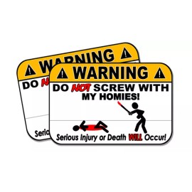 Wrapped In Ink DON'T SCREW WITH MY HOMIES! funny 4 pack stickers