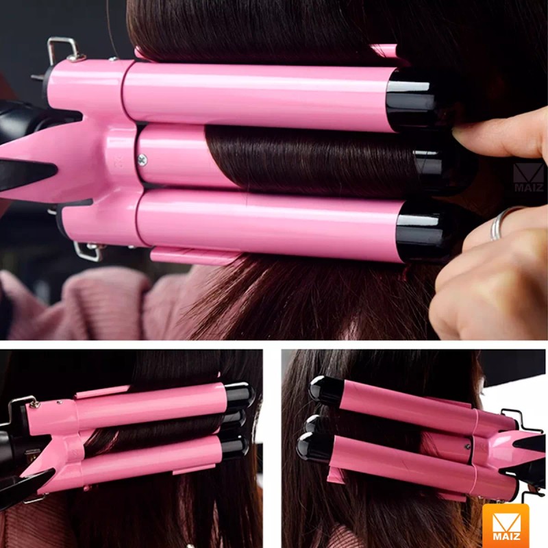 Maíz Rizadora Cabello Pelo 3 Tubos Ferro Barriles Waflera Tenaza