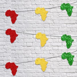 Y 9pcs Glitter Banner for Black History Month Freedom Day Theme Party Background Decorations African American Independence Day Party Decor Supplies