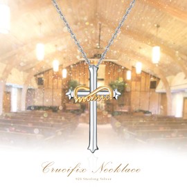 925 Sterling Silver Cross Necklace for Mom Nana Grandma Daughter Mothers Day Gifts for Mother Mama Women Christian Jewelry Gift