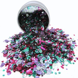 Biodegradable Glitter for Face and Body - Loose Glitter Makeup - Loose Festive Glitter in a 6g Pot (Witches Brew)