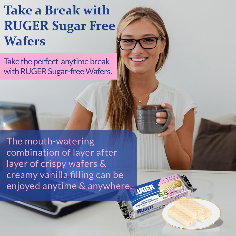 RUGER Sugar-Free Vanilla Wafers 1.6 Ounce (Pack of 12) -