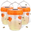 3 Pieces Carpenter Bee Cage, Wasp Outdoor Hanging with Solar