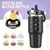 MUKOKO 32 oz Glass Tumbler with Straw,Glass Water Bottles with