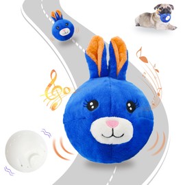 BABOLI Automatic Moving Dog Toy for Boredom, Attractive Bouncing Bunny Cover with a Talking and Vibrating Ball, USB-C Rechargeable Interactive Rabbit Dog Toy, Not for Aggressive Chewers