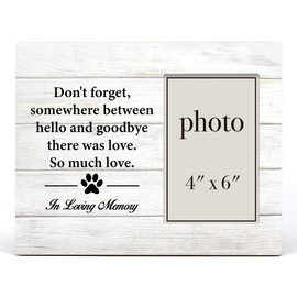 Nurawo Dog Memorial Gift, Sympathy Gift for Loss of Dog, Dog Memorial Gifts in Loving Memory Wood Picture Frame Pet Remembrance Photo Frame for Tabletop or Wall Display (4x6 Photo)