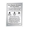 No Proof of Age No Alcohol Sign Pub Bar Restaurant
