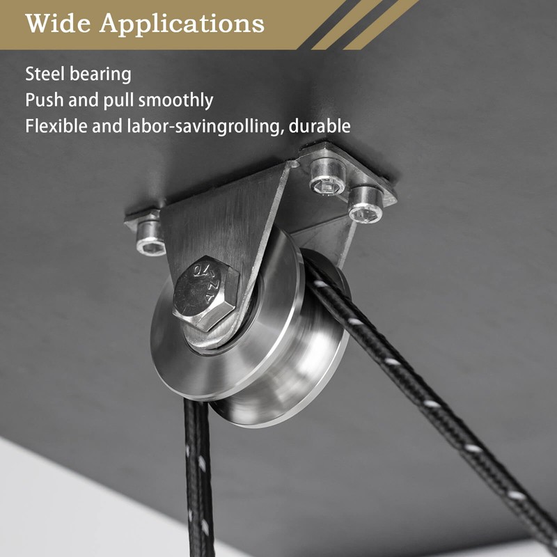 KCNOFNC Pulley Steel Cable, Pulley for Ropes, Pulley with 2