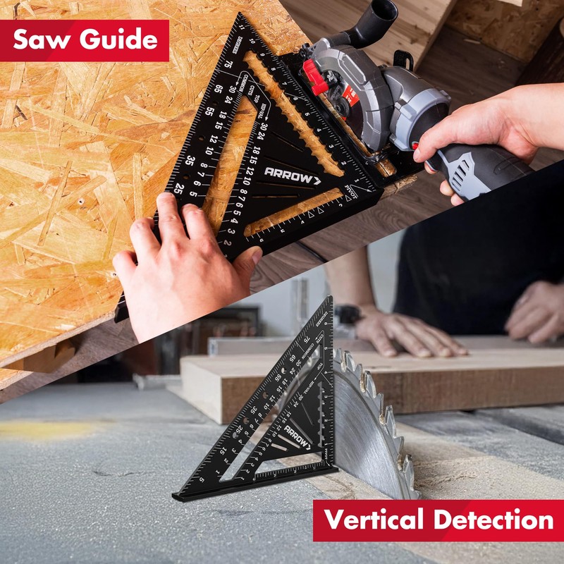 Arrow Aluminum Alloy Carpenter Square Set, 7-Inch & 12-Inch Rafter