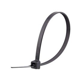 Secure 8 Inch UV Black 50 lb Standard Nylon Cable Tie - 100 Pack