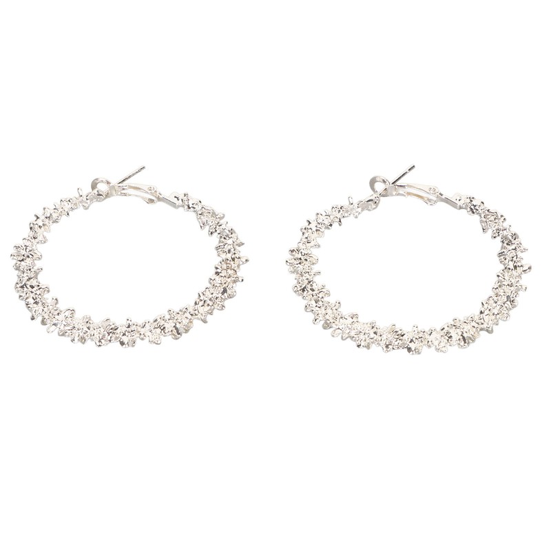 5 Pair Silver Hoop Earrings Retro Simple Lightweight Zinc Alloy