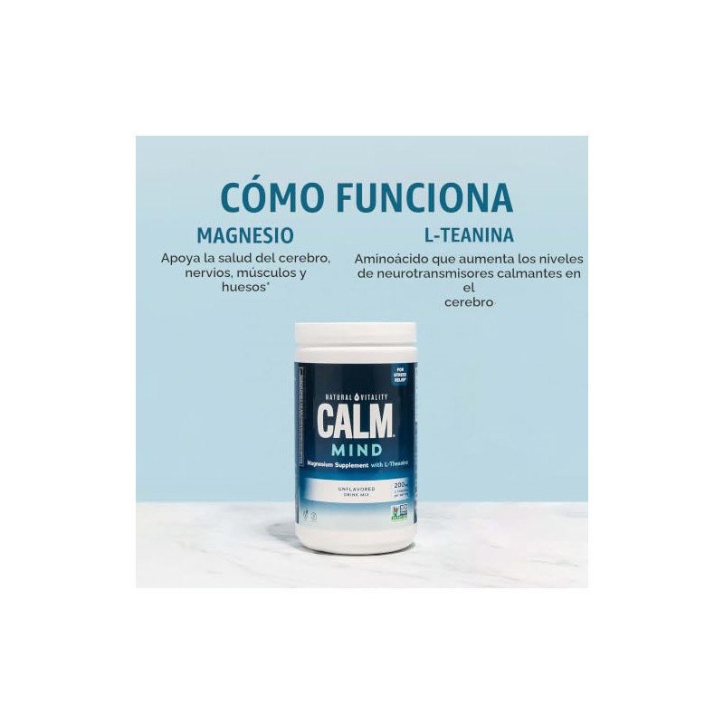 Natural Vitality Calm Mind Magnesio + L - Teanina en