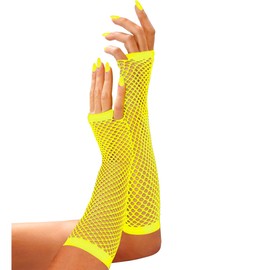 WIDMANN Milano Party Fashion Fingerless Mesh Gloves, 33 cm, Carnival, Theme Party
