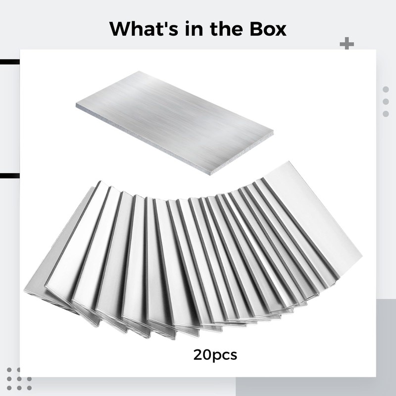 20 Pcs Aluminum Sheets, 5.9"x2"x1/8" Aluminum Plates for Welding, Cutting