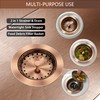 EXAKEY Kitchen Sink Drain Copper 3-1/2 Inch Stainless Steel Kitchen