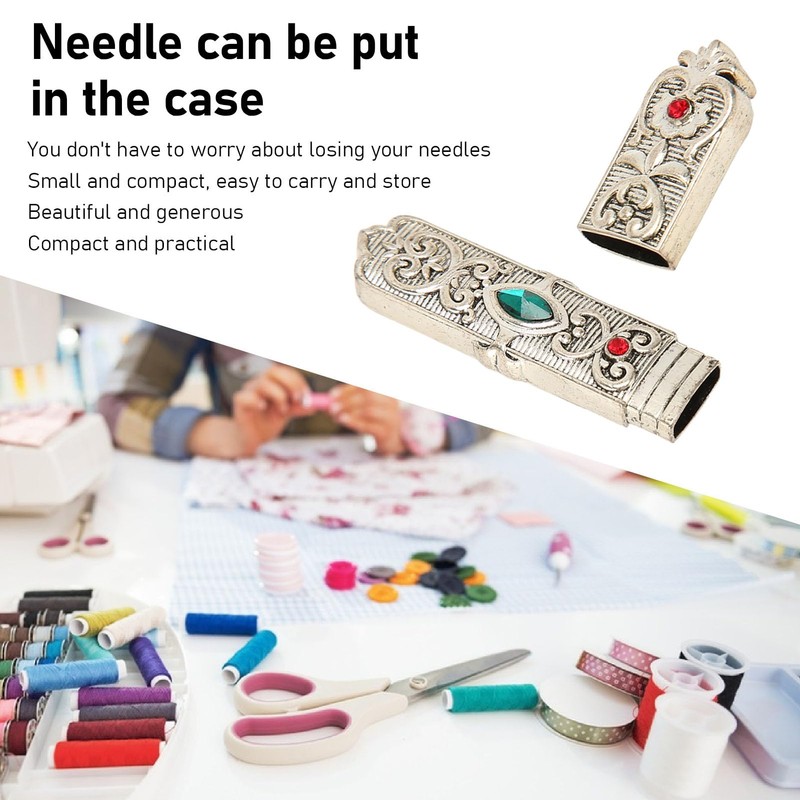 Pssopp Vintage Needle Case, Zinc Alloy Sewing Needle Holder, Prevents
