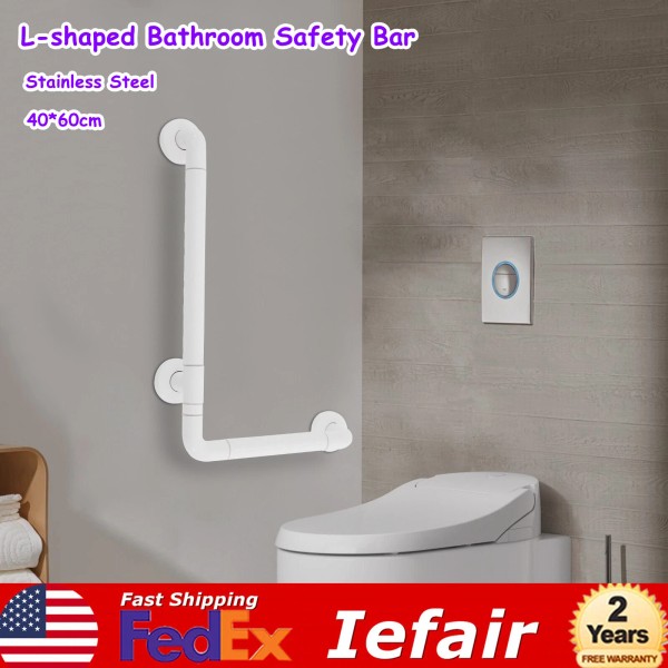 Unbranded L-shaped Bathroom Safety Bar Stainless Steel Handicap Grab Bar