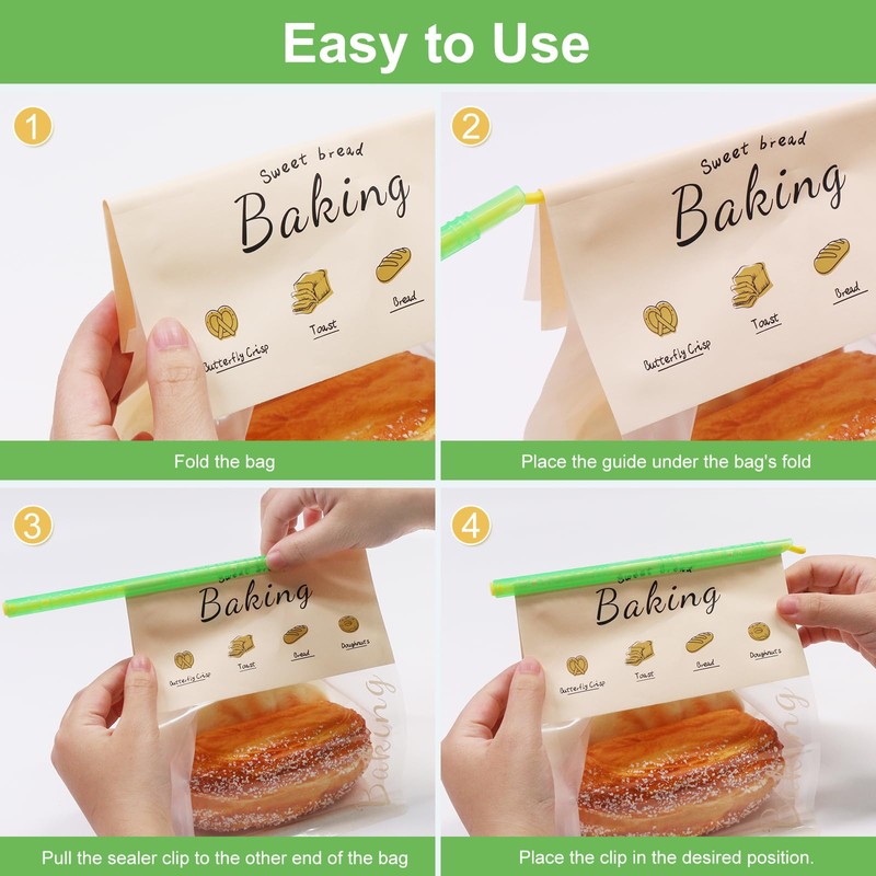SumDirect 16-Piece Food Bag Sealer Clips| Reusable Plastic Sealer Sticks