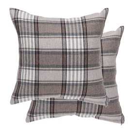 sourcing map Set of 2 Buffalo Check Plaid Throw Pillow Covers Farmhouse Decorative Square Pillow Covers for Sofa Couch Gray