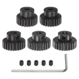 QUARKZMAN 48P Pinion Set 3.175mm (1/8") Shaft 22T 23T 24T 25T 26T Hardened Steel Motor Sprocket with Steps for RC Car (Pack of 5)