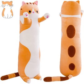 Cute Stuff 27.5'' Long Cat Plush Soft Cat Stuffed Animals Cute Kitty Plush Pillow Doll Gift for Kids, Girlfriend