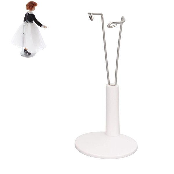 White Doll Stand for 12 Inch Tall Dolls Lightweight Display
