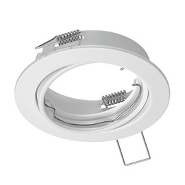 ledscom.de Fere Ceiling Mounting Frame, Round, Swivelling, Glossy White