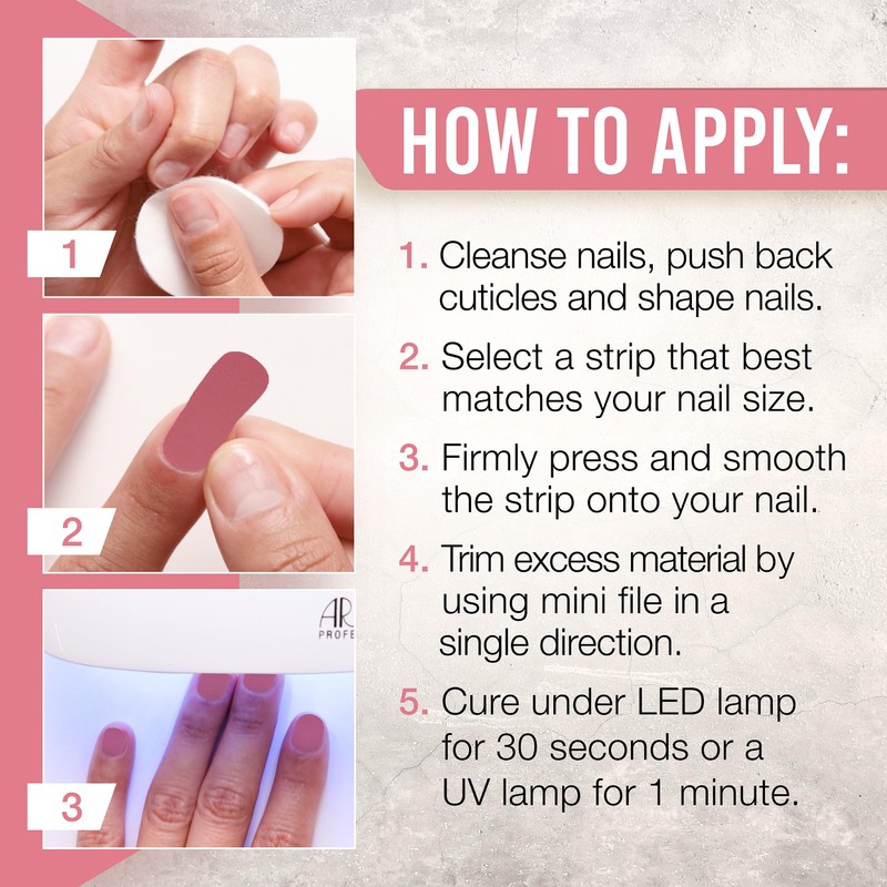 Ardell Nail Addict Gel Nail Strips - Wild Roses, Cures
