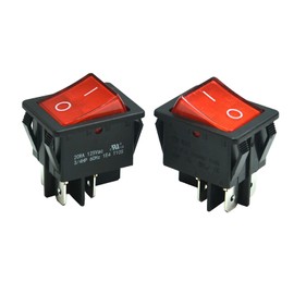 FILSHU 3pcs KCD4 16A 250V 20A 125V Rocker Switch ON/Off -Red Light Illuminated 4 Pin 2 Position DPST Snap in Boat Rocker Toggle Switch 32x25mm(US Security Certification)