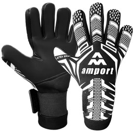 amport Goalkeeper Gloves – Latex Grip Football Goalie Gloves, Breathable and Comfortable Neoprene Football Goalkeeper Gloves for Kids, Youth & Adults – Training & Match Use