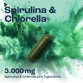 GOaktiv® Spirulina Chlorella Kapseln – 3.000mg Chlorella & 3.000mg Spirulina je Dosis – natürliche Quelle für Mikronährstoffe – vegan & ohne Zusatzstoffe – 180 Kapseln