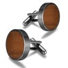 Men's Cufflinks Wood grain, Cufflinks for Men Round Solid for