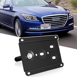 Front License Plate Bracket No Drill Car Front Bumper Tow Hook Mount Bracket Adapter Fits for 2010-up Hyundai Genesis Coupe