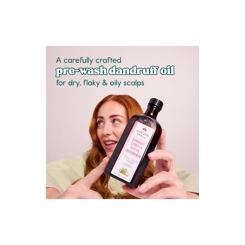 Nature Spell Dandruff Complex Hair Oil, Pre-Diluted Scalp Oil, Helps