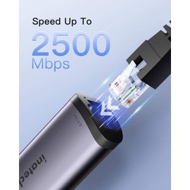 Inateck 2.5G Ethernet Adapter, USB Type-C to RJ45 Ethernet LAN Network Adapter, ET1001