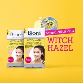 BIORÉ Witch Hazel Bandas Ultra de Limpieza Profunda, 6 bandas (pack de 4), Limpia los poros hasta 2 veces más que las Bandas Originales, con tecnología C-Bond