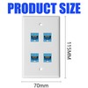 tunghey Ethernet Wall Plate 4 Port,Cat 6 Wall Plate Female-Female