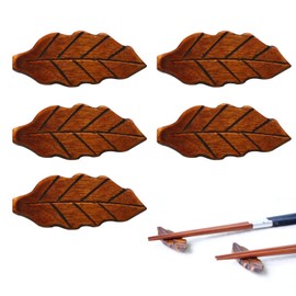 ZHEJIA Chopsticks Rest, Chopstick Rest (Set of 5), Cute Chopsticks Rest, Tree Leaf Shape, Wooden Chopsticks Rest, Stylish, Japanese Style, Japanese Pattern, Japanese Tableware, Chopsticks Stand, Spoon