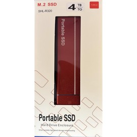 Portable SSD External Hard Drive, Red, M.2 Type-C, 4TB Storage, USB 3.1, Compatible with Windows, Android, Model SHL-R320 RED