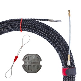 Ninja Fish Tape Polyester 3 Core Braid Pulling Fish Tape with Changeable Leader Tip (50ft)