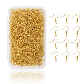 HUIANER Earring Hooks 500PCS Ear Wires Silver Plated 19mm with Ball and Coil for DIY Jewelry Making(Silver)