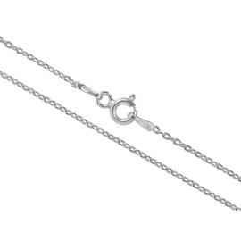 AKA Gioielli® - 925 Sterling Silver Rhodium-Plated Anchor Chain 1.5 mm - Women's Necklace Lengths: 35 40 45 50 55 60 65 70 80 cm, Sterling Silver