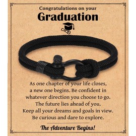 Leyung Graduation Gifts for Him 2024, Class of 2024 Bracelet Gifts for Teen Boy, High School Senior College Master Degree 5th 8th Grade Graduation Gifts for Grandson Son Nephew