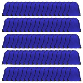 GoodtoU Drawstring Bags, Drawstring Backpack Bulk Nylon Backpack Draw String Back Bag Cinch Sack Drawstring Gym Bag String Backpack for Sport, Traveling, Team (Blue, 80Pcs)