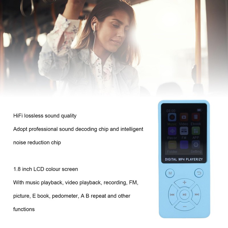 64GB MP3 Player with Bluetooth, Portable HiFi Lossless MP3 Music