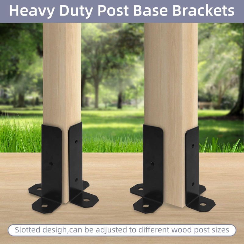 Cskunxia 4Pcs Adjustable Post Base Bracket Fit 1.5x1.5, 2x2, 2x4,
