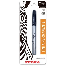 Zebra Marcador Trazo De Tinta Permanente Punto Fino Blíster 1 Pieza Negro.