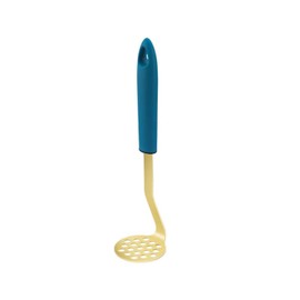 Mini Potato Mashers,Gold Color Mini Avocado Masher with Non Slip Handle, Stainless Steel Bean and Potato Masher, Small Food Masher, Lightweight Kitchen Tool (Golden blue)